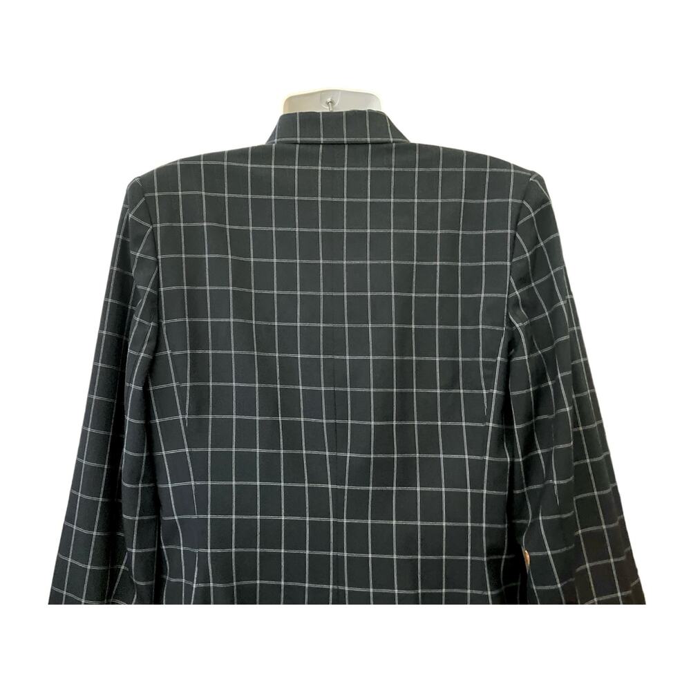 Spiegel Women's Black Plaid Double-Breasted Long Slv Blazer Jacket Lined SZ14T - Picture 5 of 10